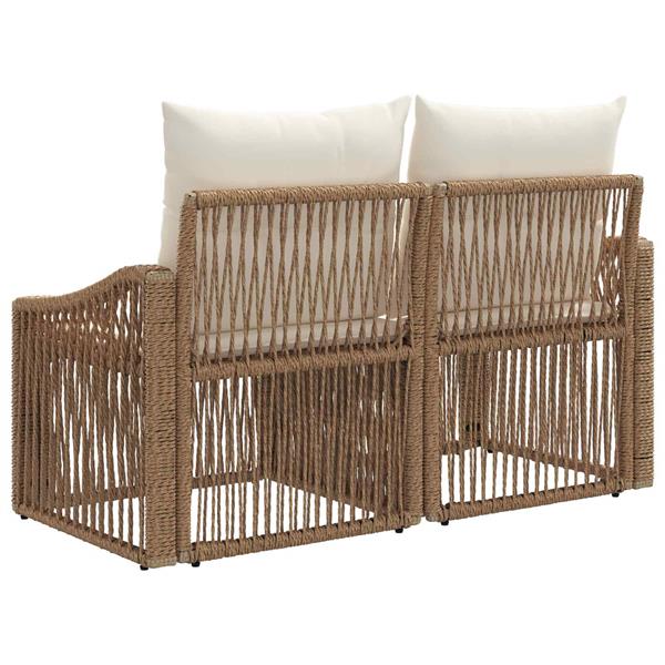 Grote foto vidaxl tuinbank 2 aantal zitplaatsen beige poly rattan tuin en terras tuinmeubelen