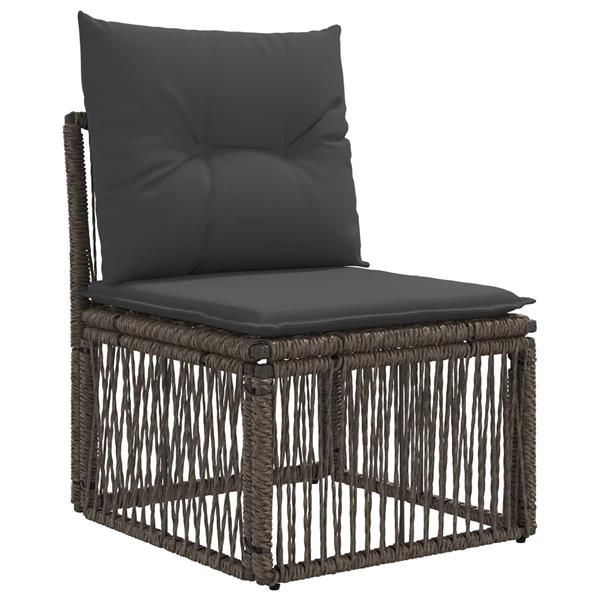 Grote foto vidaxl armloze sofa eenheid grijs poly rattan tuin en terras tuinmeubelen