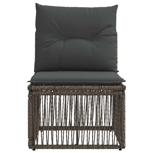 Grote foto vidaxl armloze sofa eenheid grijs poly rattan tuin en terras tuinmeubelen
