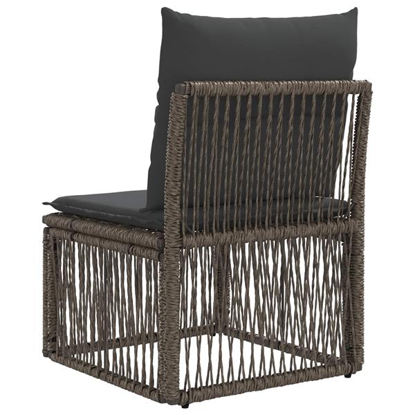 Grote foto vidaxl armloze sofa eenheid grijs poly rattan tuin en terras tuinmeubelen