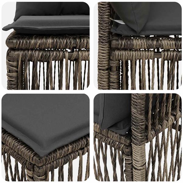 Grote foto vidaxl armloze sofa eenheid grijs poly rattan tuin en terras tuinmeubelen