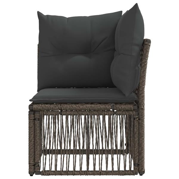 Grote foto vidaxl hoeksofa eenheid grijs poly rattan tuin en terras tuinmeubelen