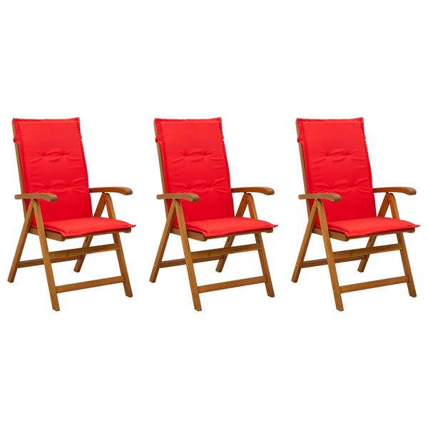 Grote foto vidaxl recliner tuinstoelen 3 st naturel massief acaciahout tuin en terras tuinmeubelen