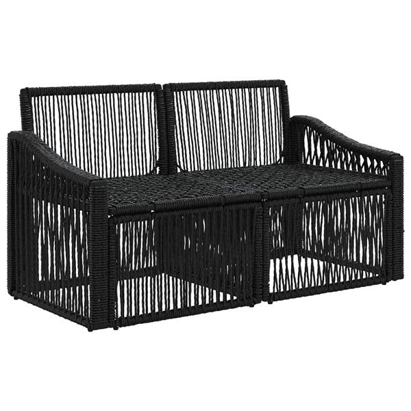 Grote foto vidaxl tuinbank 2 aantal zitplaatsen zwart poly rattan tuin en terras tuinmeubelen