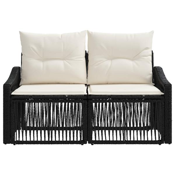 Grote foto vidaxl tuinbank 2 aantal zitplaatsen zwart poly rattan tuin en terras tuinmeubelen