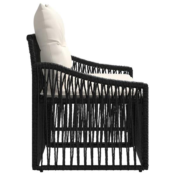 Grote foto vidaxl tuinbank 2 aantal zitplaatsen zwart poly rattan tuin en terras tuinmeubelen