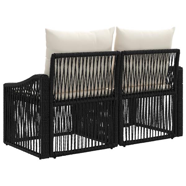 Grote foto vidaxl tuinbank 2 aantal zitplaatsen zwart poly rattan tuin en terras tuinmeubelen