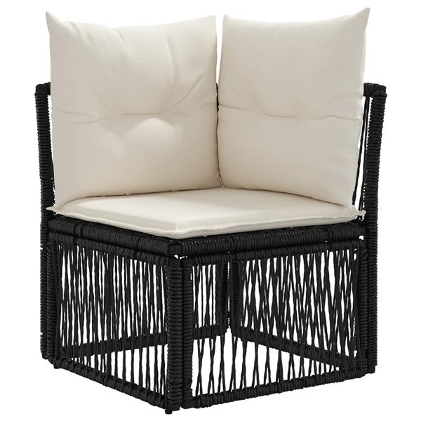 Grote foto vidaxl hoeksofa eenheid zwart poly rattan tuin en terras tuinmeubelen