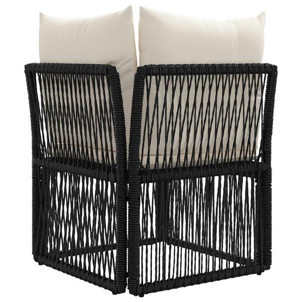 Grote foto vidaxl hoeksofa eenheid zwart poly rattan tuin en terras tuinmeubelen