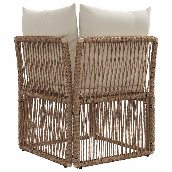 Grote foto vidaxl hoeksofa eenheid beige poly rattan tuin en terras tuinmeubelen