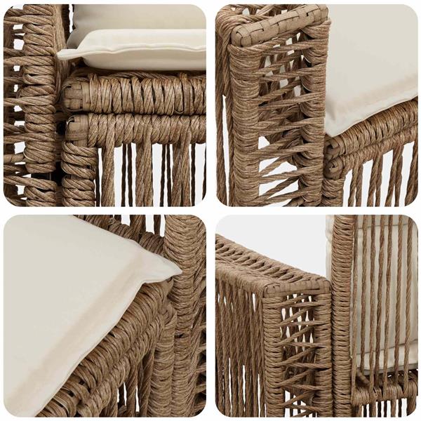 Grote foto vidaxl tuinbank 2 aantal zitplaatsen beige poly rattan tuin en terras tuinmeubelen