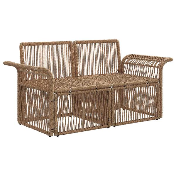 Grote foto vidaxl tuinbank 2 aantal zitplaatsen beige poly rattan tuin en terras tuinmeubelen