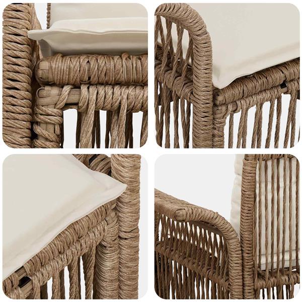Grote foto vidaxl tuinbank 2 aantal zitplaatsen beige poly rattan tuin en terras tuinmeubelen