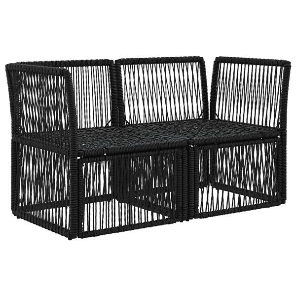 Grote foto vidaxl tuinbank 2 aantal zitplaatsen zwart poly rattan tuin en terras tuinmeubelen