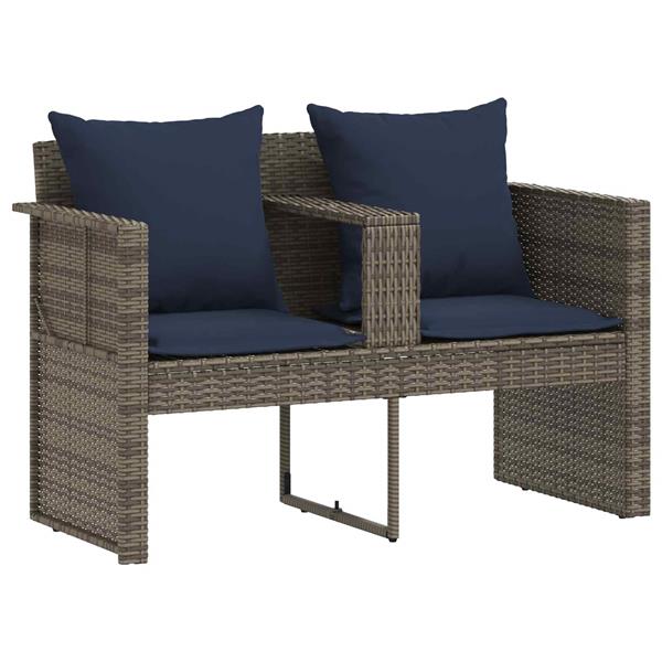 Grote foto vidaxl tuinbank 8 st poly rattan grijs en marineblauw tuin en terras tuinmeubelen