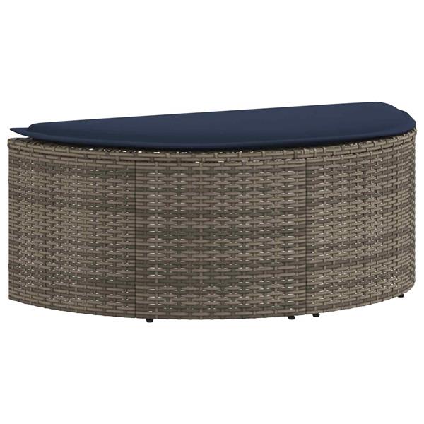 Grote foto vidaxl tuinbank 8 st poly rattan grijs en marineblauw tuin en terras tuinmeubelen