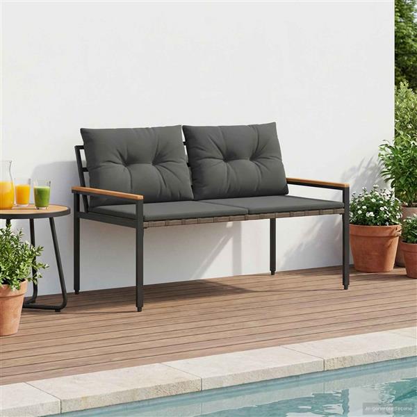 Grote foto vidaxl tuinbank 2 seater 116 x 67 5 x 72 cm poly rattan donkergrijs tuin en terras tuinmeubelen