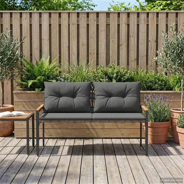 Grote foto vidaxl tuinbank 2 seater 116 x 67 5 x 72 cm poly rattan donkergrijs tuin en terras tuinmeubelen