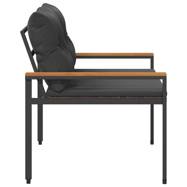 Grote foto vidaxl tuinbank 2 seater 116 x 67 5 x 72 cm poly rattan donkergrijs tuin en terras tuinmeubelen
