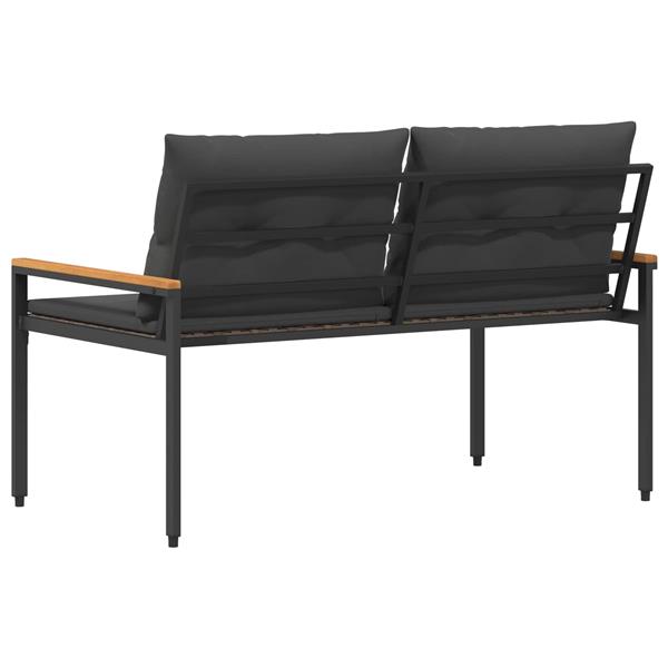 Grote foto vidaxl tuinbank 2 seater 116 x 67 5 x 72 cm poly rattan donkergrijs tuin en terras tuinmeubelen
