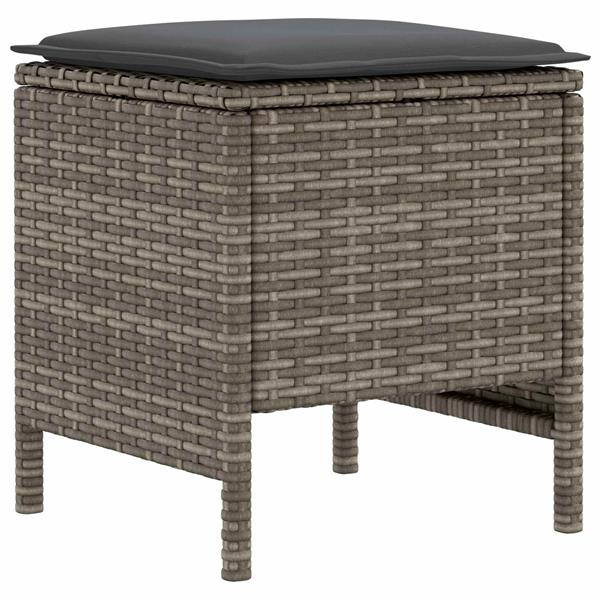 Grote foto vidaxl 2 st tuinvoetenbank pe rattan grijs en donkergrijs tuin en terras tuinmeubelen