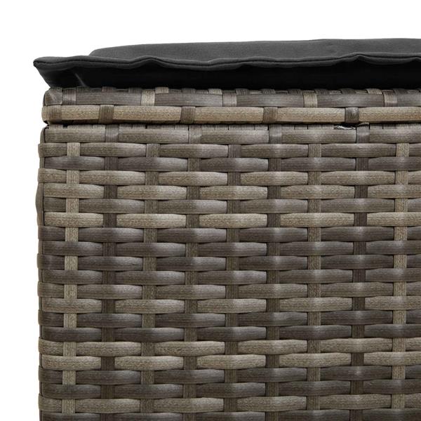 Grote foto vidaxl 2 st tuinvoetenbank pe rattan grijs en donkergrijs tuin en terras tuinmeubelen