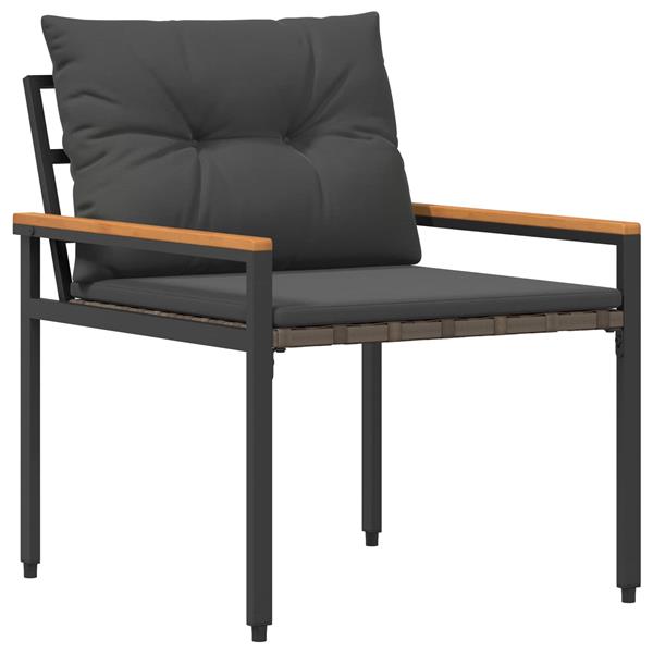 Grote foto vidaxl tuinmeubelset 3 st donkergrijs poly rattan tuin en terras tuinmeubelen