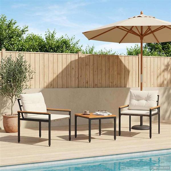 Grote foto vidaxl tuinmeubelset 3 st cr mewit poly rattan tuin en terras tuinmeubelen