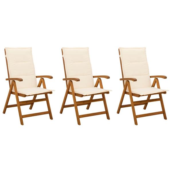 Grote foto vidaxl recliner tuinstoelen 3 st naturel massief acaciahout tuin en terras tuinmeubelen