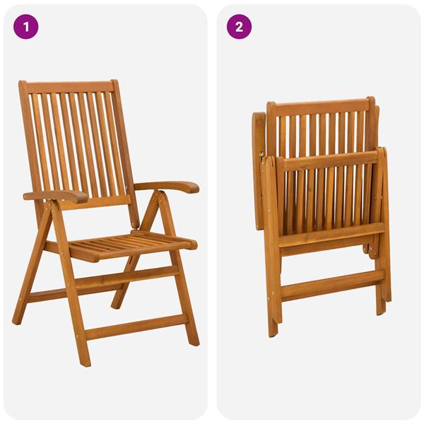 Grote foto vidaxl recliner tuinstoelen 3 st naturel massief acaciahout tuin en terras tuinmeubelen