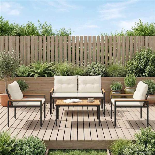 Grote foto vidaxl tuinmeubelset 4 st cr mewit poly rattan tuin en terras tuinmeubelen