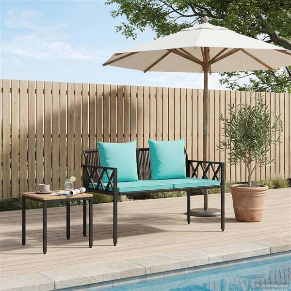 Grote foto vidaxl buitenbanken 2 seater 116 x 56 x 75 cm poly rattan tuin en terras tuinmeubelen