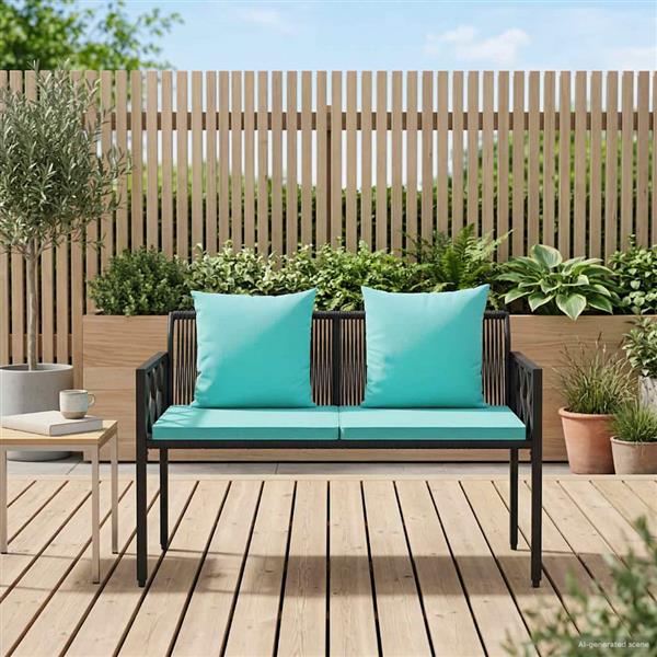 Grote foto vidaxl buitenbanken 2 seater 116 x 56 x 75 cm poly rattan tuin en terras tuinmeubelen