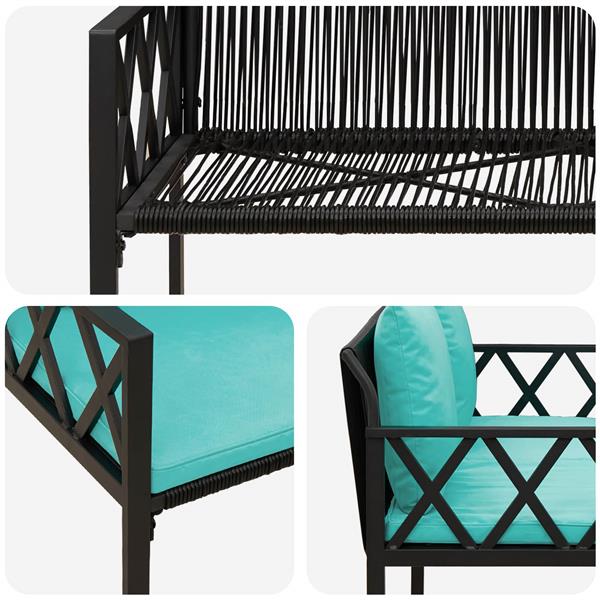 Grote foto vidaxl buitenbanken 2 seater 116 x 56 x 75 cm poly rattan tuin en terras tuinmeubelen
