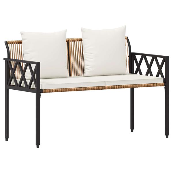 Grote foto vidaxl buitenbanken 2 seater 116 x 56 x 75 cm poly rattan tuin en terras tuinmeubelen