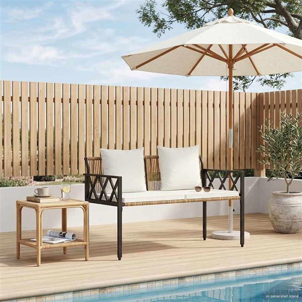 Grote foto vidaxl buitenbanken 2 seater 116 x 56 x 75 cm poly rattan tuin en terras tuinmeubelen