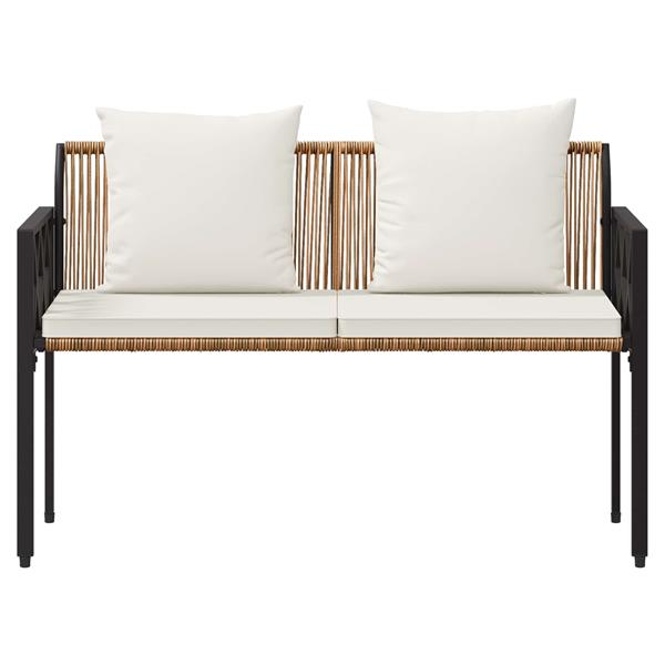 Grote foto vidaxl buitenbanken 2 seater 116 x 56 x 75 cm poly rattan tuin en terras tuinmeubelen