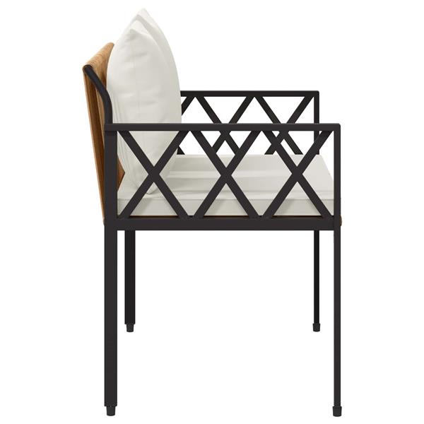 Grote foto vidaxl buitenbanken 2 seater 116 x 56 x 75 cm poly rattan tuin en terras tuinmeubelen