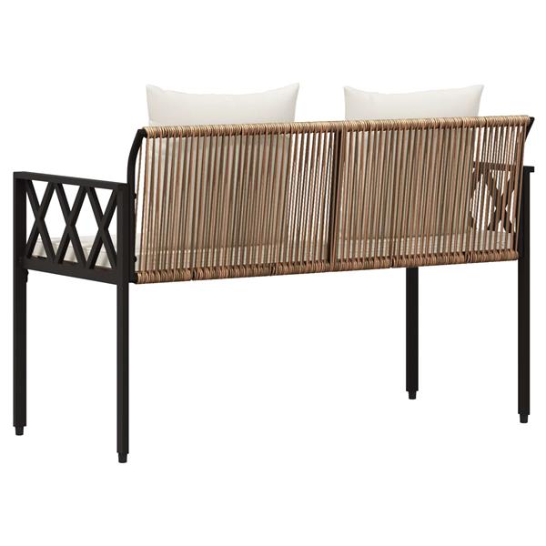 Grote foto vidaxl buitenbanken 2 seater 116 x 56 x 75 cm poly rattan tuin en terras tuinmeubelen