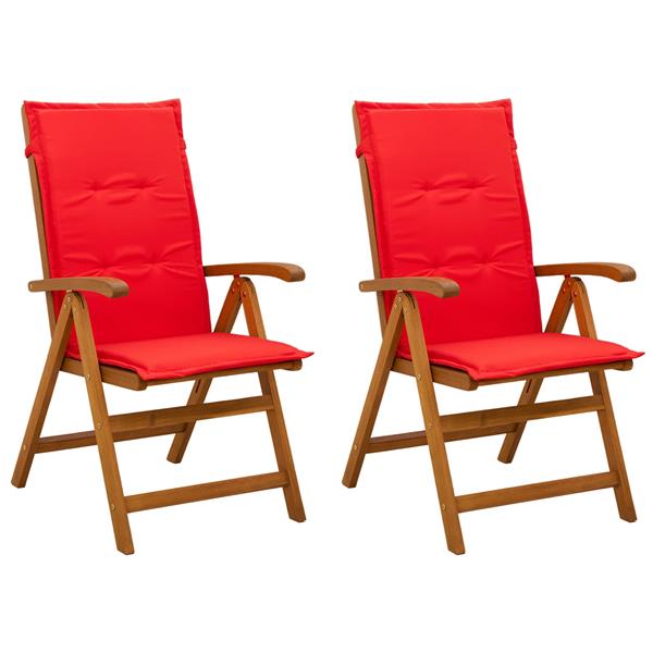 Grote foto vidaxl recliner tuinstoelen 2 st naturel massief acaciahout tuin en terras tuinmeubelen