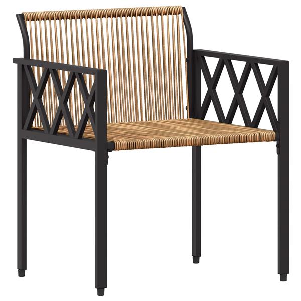 Grote foto vidaxl tuinmeubelset 3 st bruin en cr me wit poly rattan tuin en terras tuinmeubelen