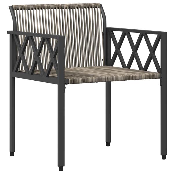 Grote foto vidaxl tuinmeubelset 4 st grijs en marineblauw poly rattan tuin en terras tuinmeubelen