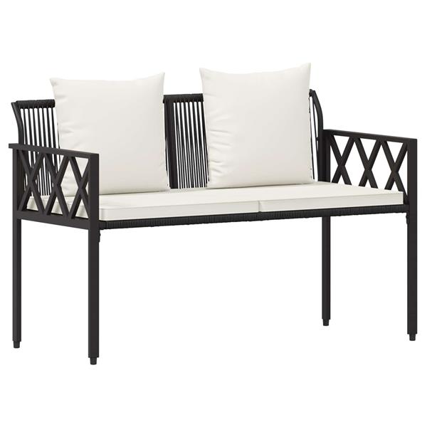 Grote foto vidaxl tuinmeubelset 4 st zwart en cream wit poly rattan tuin en terras tuinmeubelen