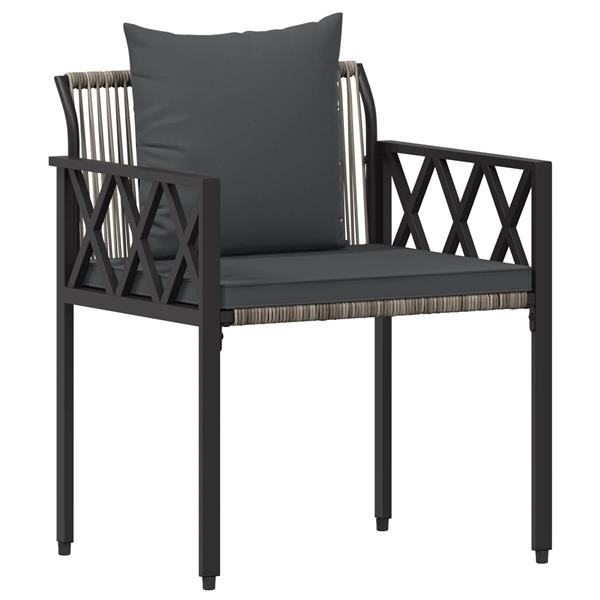 Grote foto vidaxl tuinmeubelset 4 st grijs en donkergrijs poly rattan tuin en terras tuinmeubelen