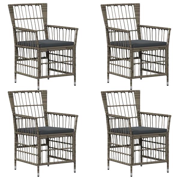 Grote foto vidaxl tuinstoelen 4 st grijs poly rattan tuin en terras tuinmeubelen