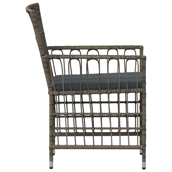 Grote foto vidaxl tuinstoelen 4 st grijs poly rattan tuin en terras tuinmeubelen