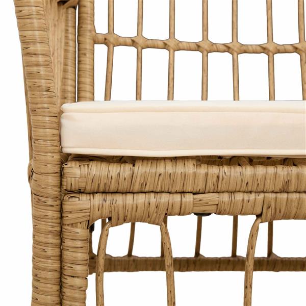 Grote foto vidaxl tuinstoelen 4 st naturel pe rattan staal en polyester stof tuin en terras tuinmeubelen