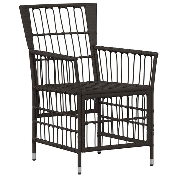 Grote foto vidaxl tuinstoelen 4 st zwart pe rattan staal en polyester stof tuin en terras tuinmeubelen