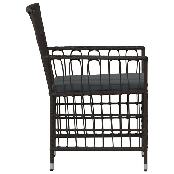 Grote foto vidaxl tuinstoelen 4 st zwart pe rattan staal en polyester stof tuin en terras tuinmeubelen
