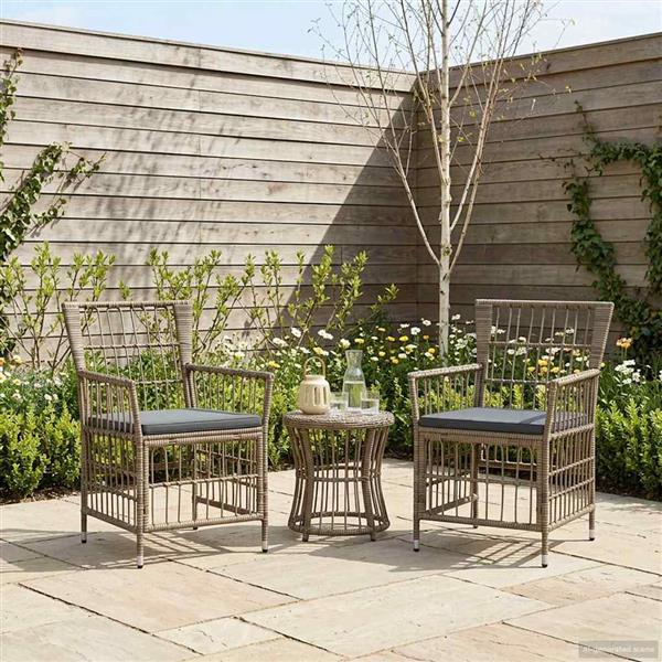 Grote foto vidaxl tuinstoelen 2 st grijs pe rattan staal en polyester stof tuin en terras tuinmeubelen